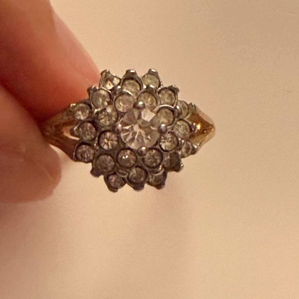14K Gold and Silver Floral Ring